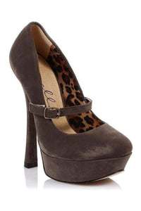 Ellie Shoes 633 PAYTON V Platform Pump in Grey Faux Leather from SexyShoes.com