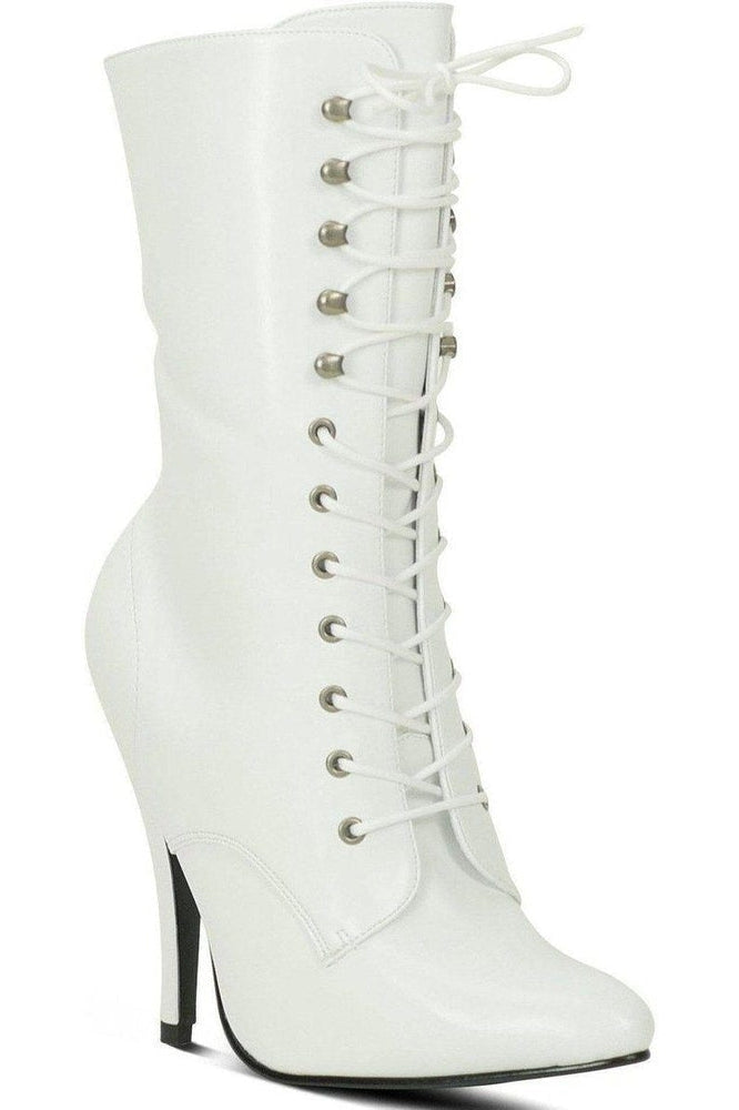 6375-Granny Mid Calf Ankle Boot | Faux Leather-Sexyshoes Brand-Ankle Boots-SEXYSHOES.COM