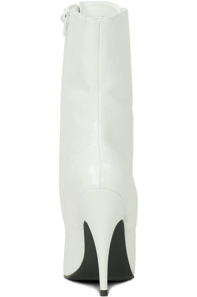 6375-Granny Mid Calf Ankle Boot | Faux Leather-Sexyshoes Brand-Ankle Boots-SEXYSHOES.COM