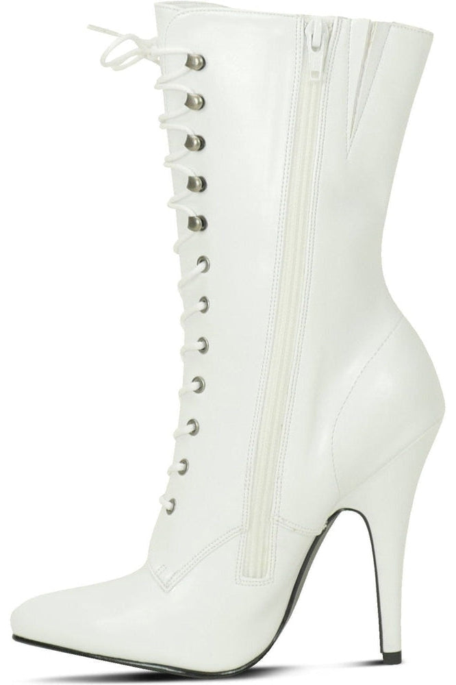 6375-Granny Mid Calf Ankle Boot | Faux Leather-Sexyshoes Brand-Ankle Boots-SEXYSHOES.COM