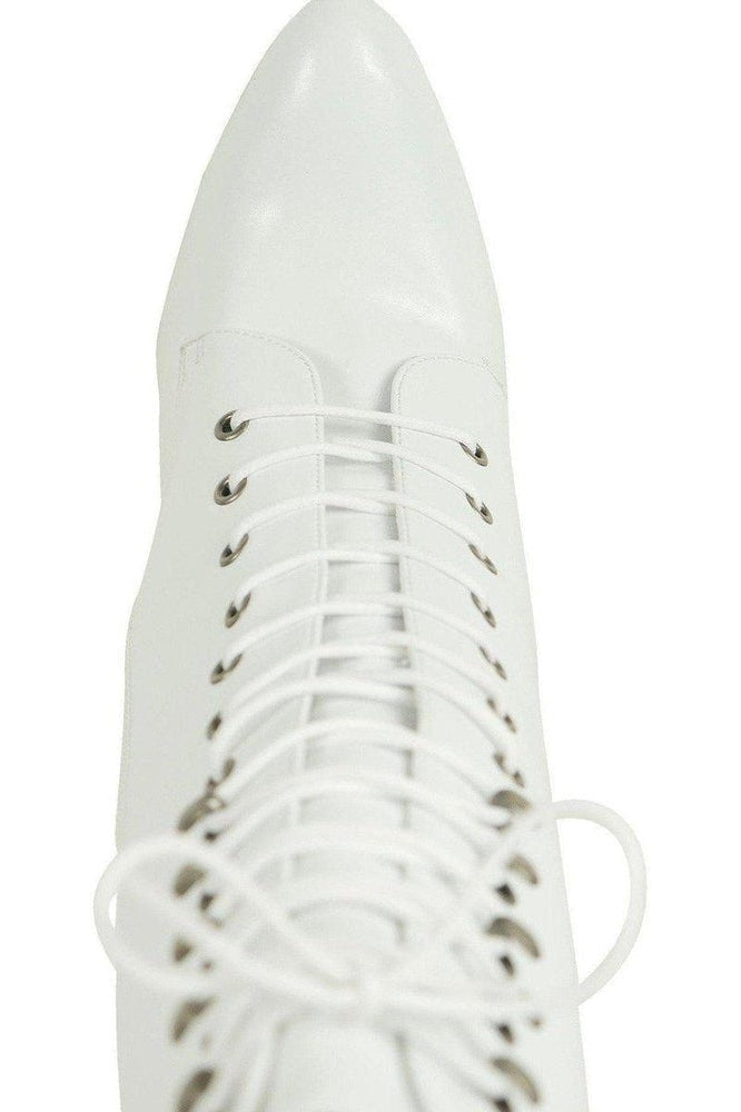 6375-Granny Mid Calf Ankle Boot | Faux Leather-Sexyshoes Brand-Ankle Boots-SEXYSHOES.COM