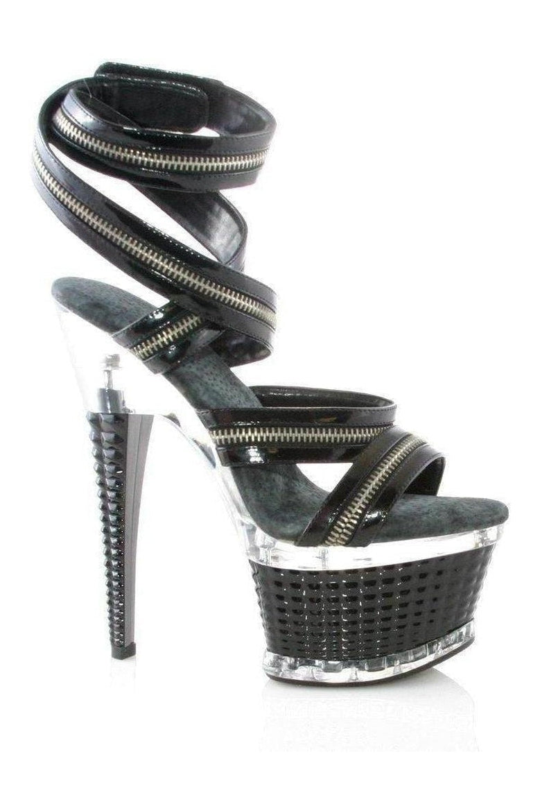 649-DELIA Platform Sandal | Black Patent-Ellie Shoes-SEXYSHOES.COM