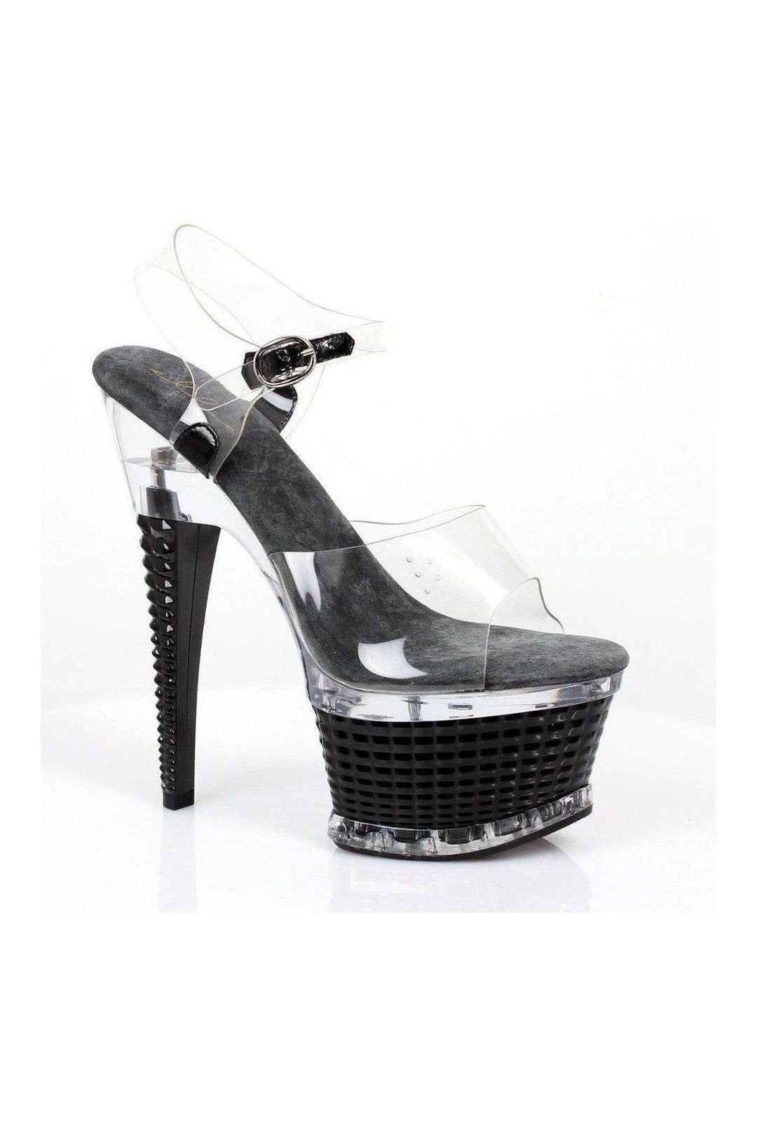 649-DIAMANTE Platform Sandal | Clear Vinyl-Ellie Shoes-SEXYSHOES.COM