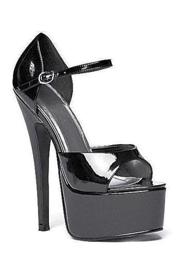 652-BAMBI Platform Sandal  | Black  Patent