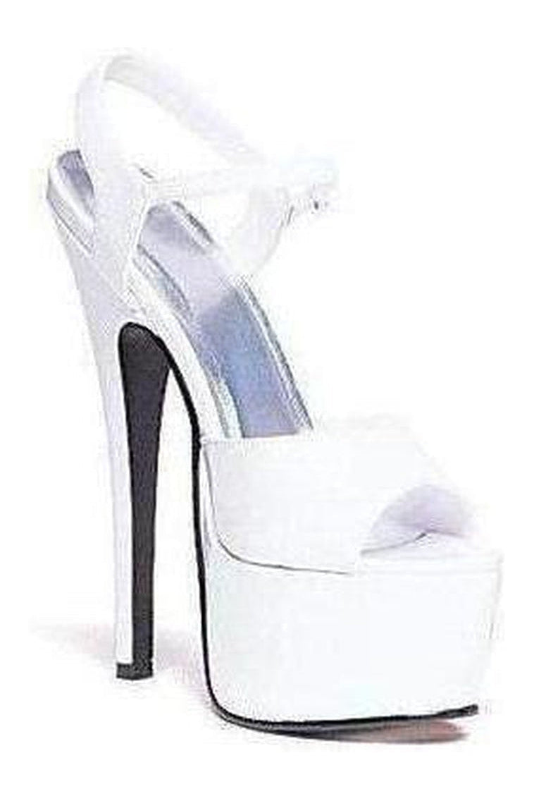 652-JULIET Platform Sandal | White Patent-Ellie Shoes-SEXYSHOES.COM