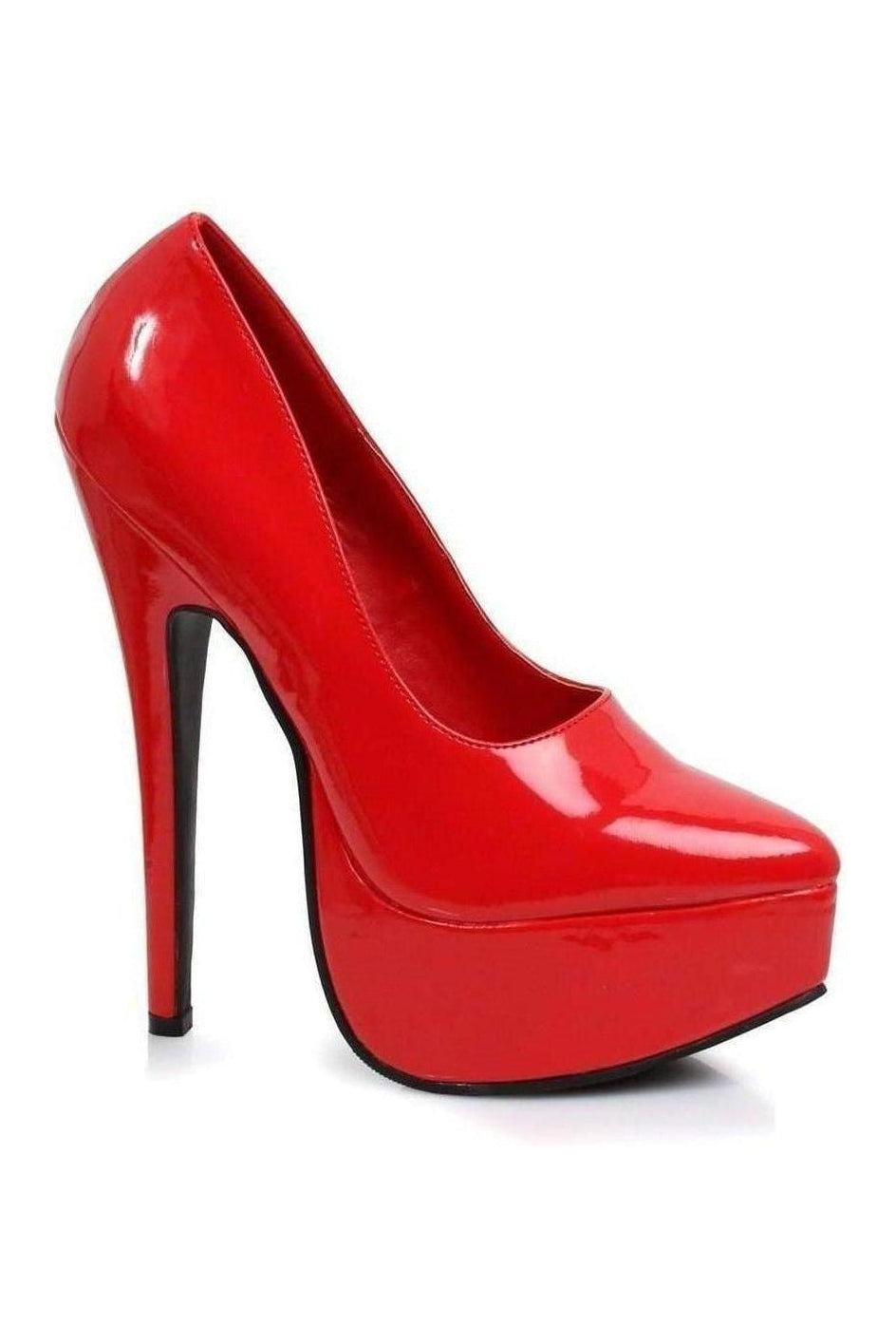 652-PRINCE Platform Pump | Red Patent-Pumps- Stripper Shoes at SEXYSHOES.COM