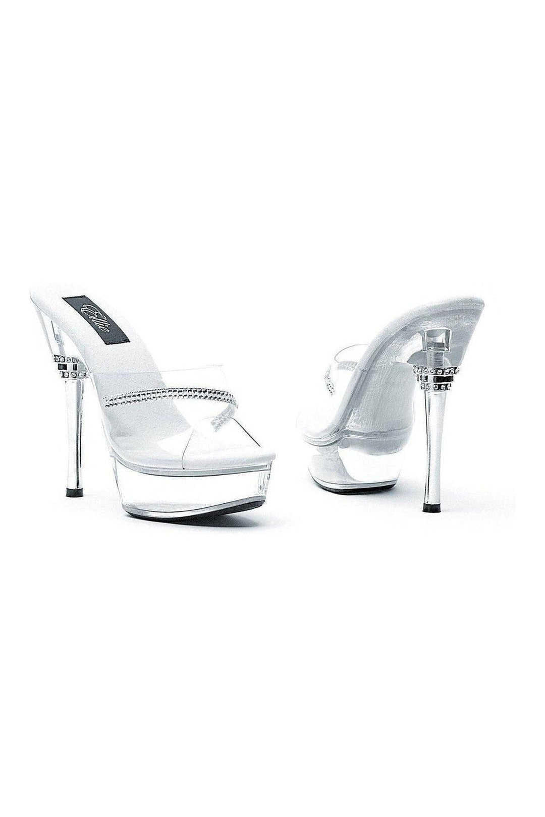 Ellie Shoes 678 JESSE Platform Slide in Clear Vinyl from SexyShoes.com