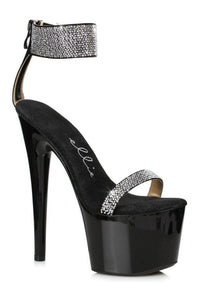 Ellie Shoes 709 ANIKA Stripper Sandal in Black Rhinestones from SexyShoes.com