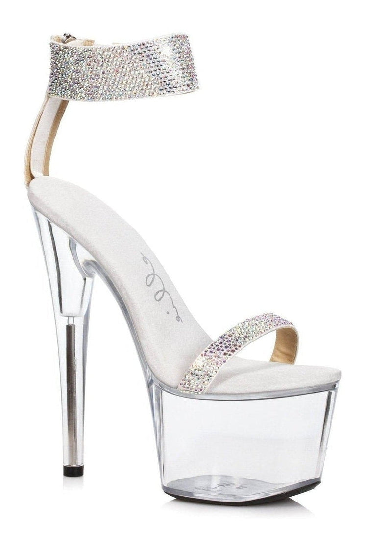 Ellie Shoes 709 ANIKA Stripper Sandal in Silver Rhinestones from SexyShoes.com