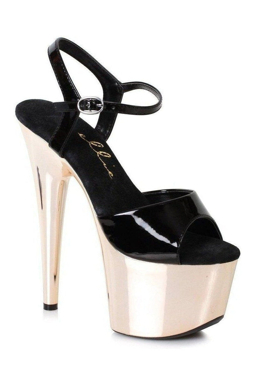 709-BRIA Platform Sandal | Black Patent-Ellie Shoes-SEXYSHOES.COM