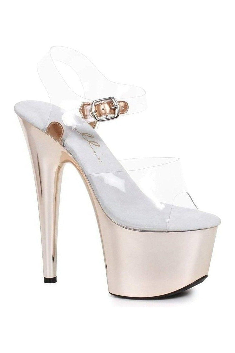 Ellie Shoes 709 BRIA Platform Sandal in Clear Vinyl from SexyShoes.com