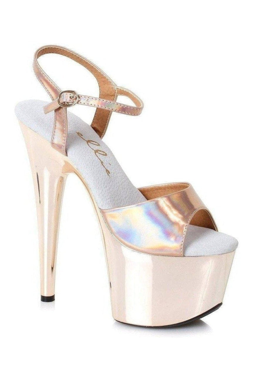 709-BRIA Platform Sandal | Gold Faux Leather-Ellie Shoes-SEXYSHOES.COM