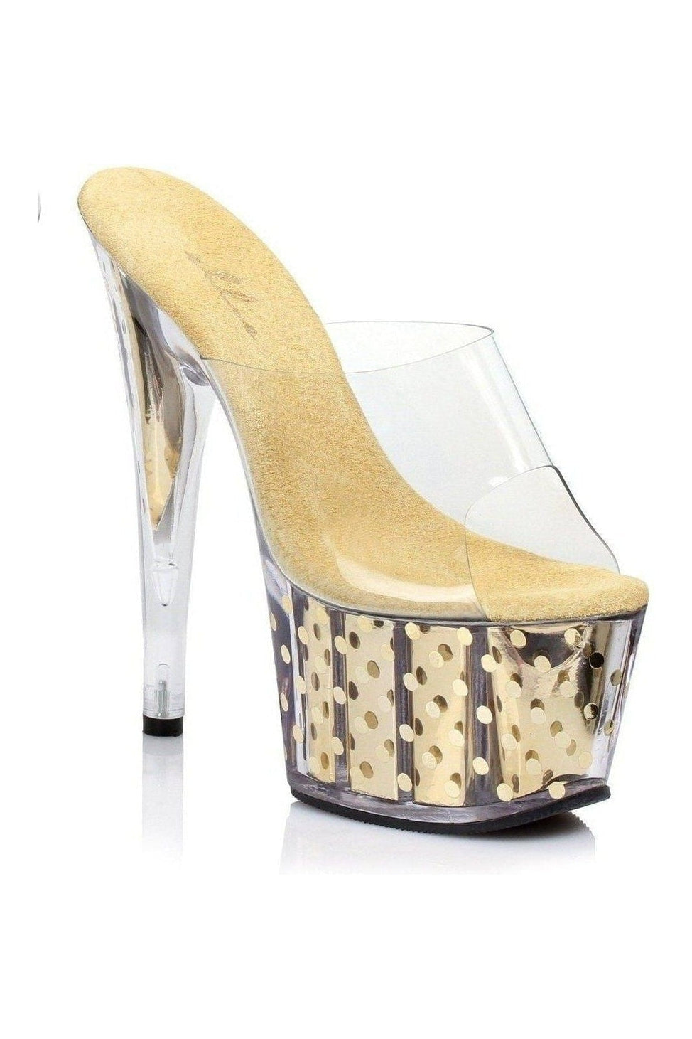 Ellie Shoes 709 BRIELLE Platform Slide in Clear Vinyl from SexyShoes.com