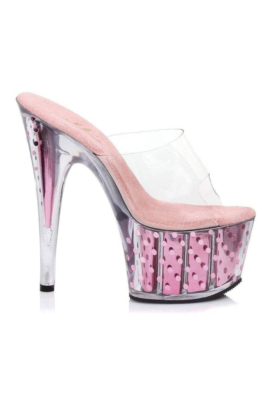 709-BRIELLE Platform Slide | Clear Vinyl-Ellie Shoes-SEXYSHOES.COM