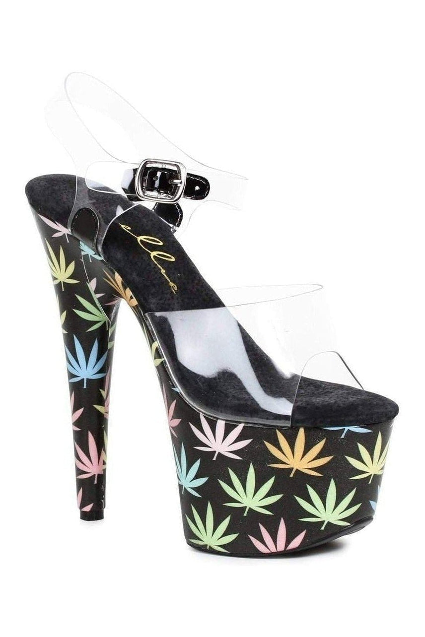 709-CHRONIC Platform Sandal | Black Patent-Ellie Shoes-SEXYSHOES.COM
