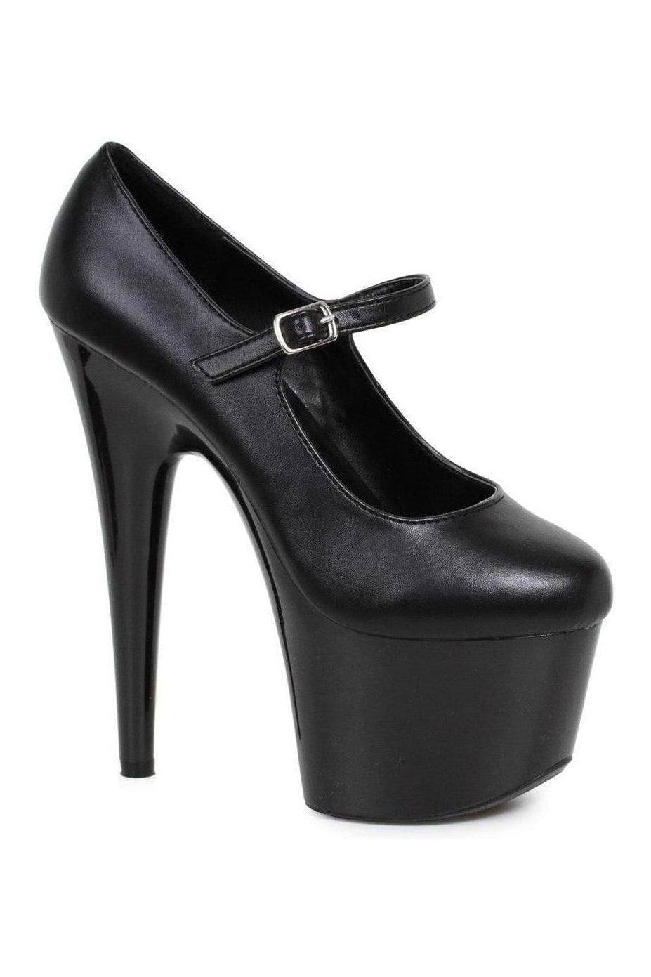 709-DOM Platform Pump | Black Faux Leather-Ellie Shoes-SEXYSHOES.COM