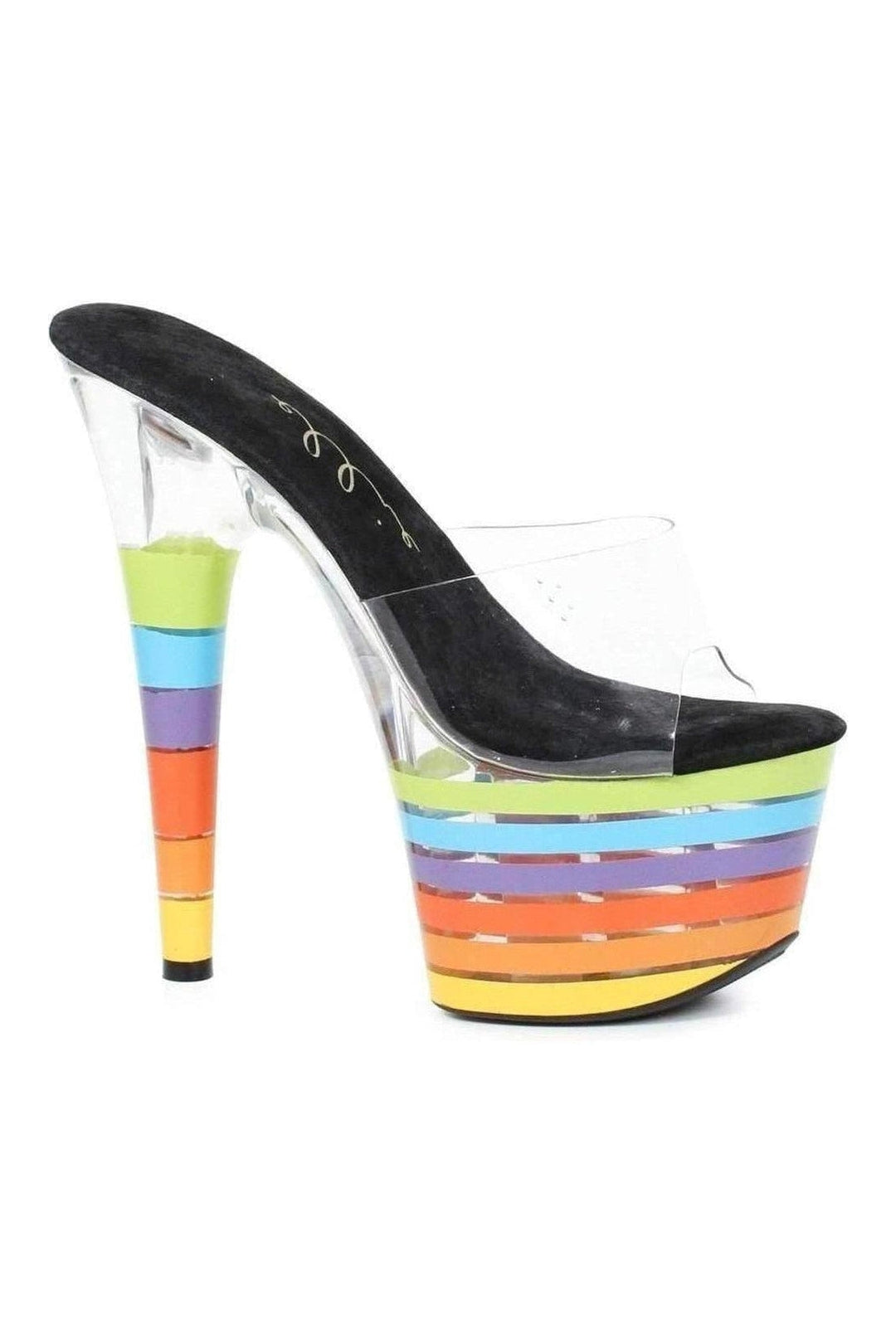 709-ELECTRIC Platform Slide | Multi-Color Vinyl-Ellie Shoes-SEXYSHOES.COM