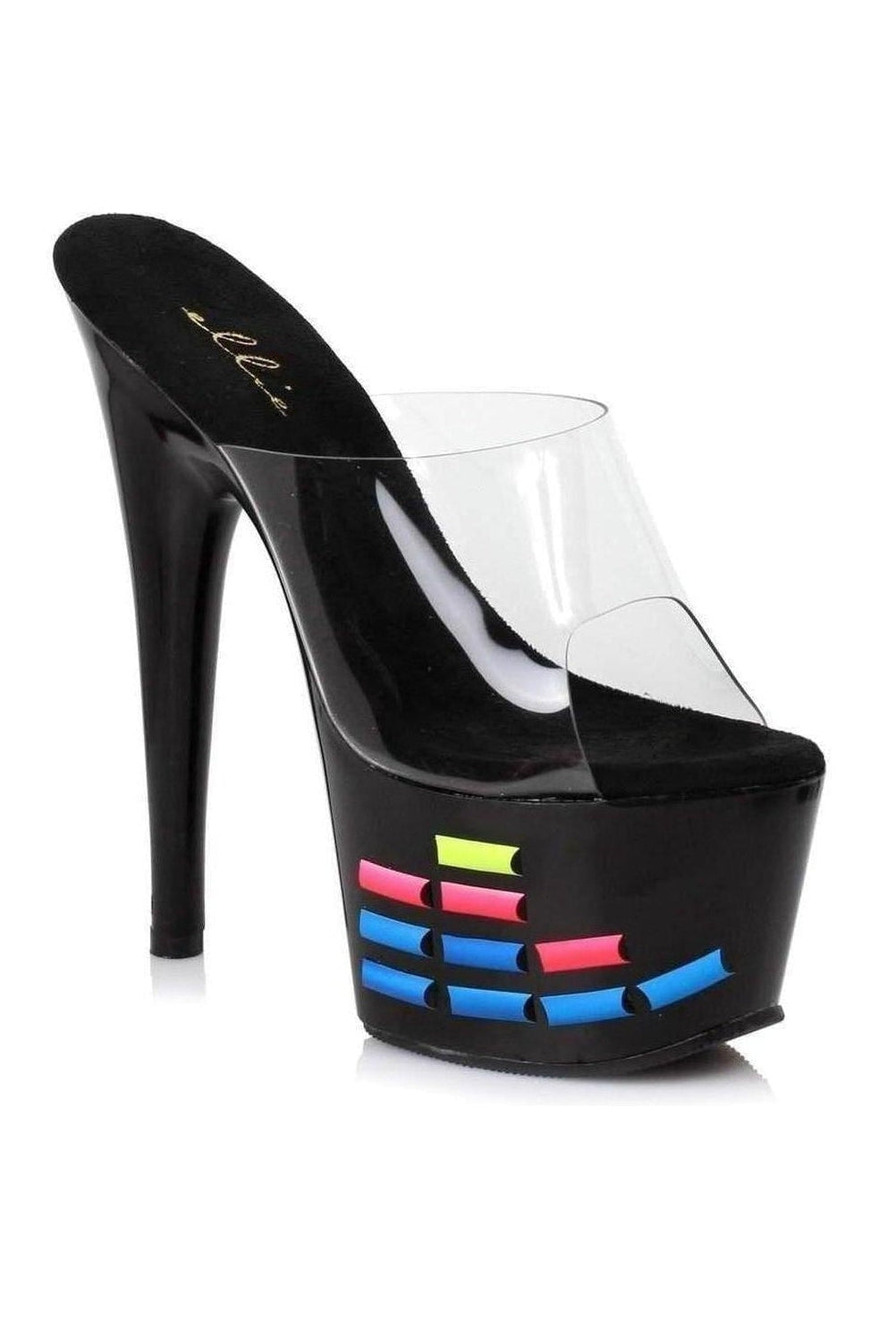 Ellie Shoes 709 EQUALIZER Platform Slide in Clear Vinyl from SexyShoes.com