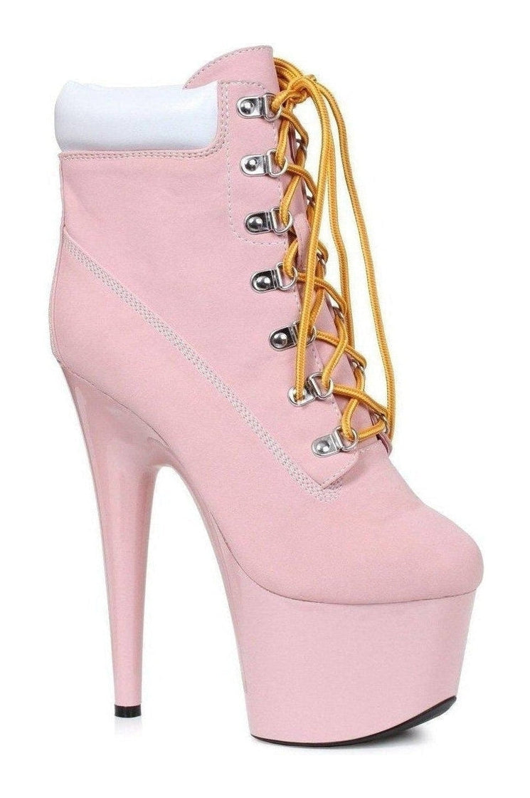 709-FAITH Stripper Ankle Boot | Pink Faux Leather-Ellie Shoes-SEXYSHOES.COM