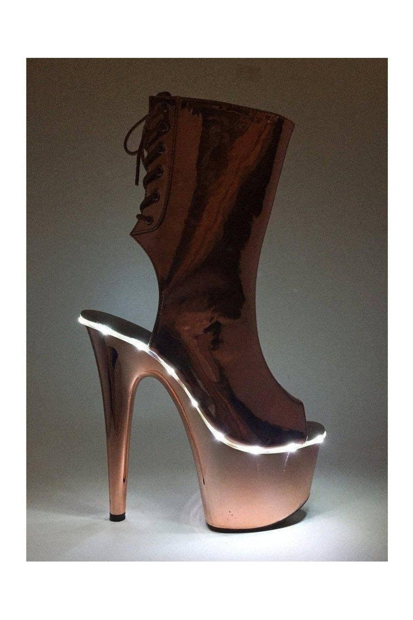 709-GEORGETTE LED Platform | Gold Faux Leather-Ellie Shoes-SEXYSHOES.COM