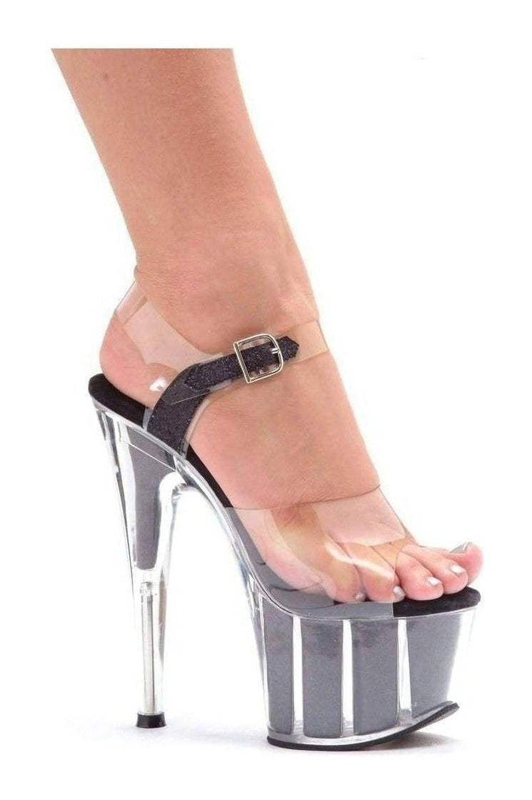 709-GLITTER Platform Sandal | Clear Vinyl-Ellie Shoes-SEXYSHOES.COM