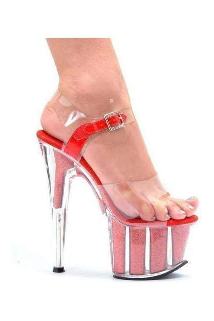 709-GLITTER Platform Sandal | Clear Vinyl-Ellie Shoes-SEXYSHOES.COM