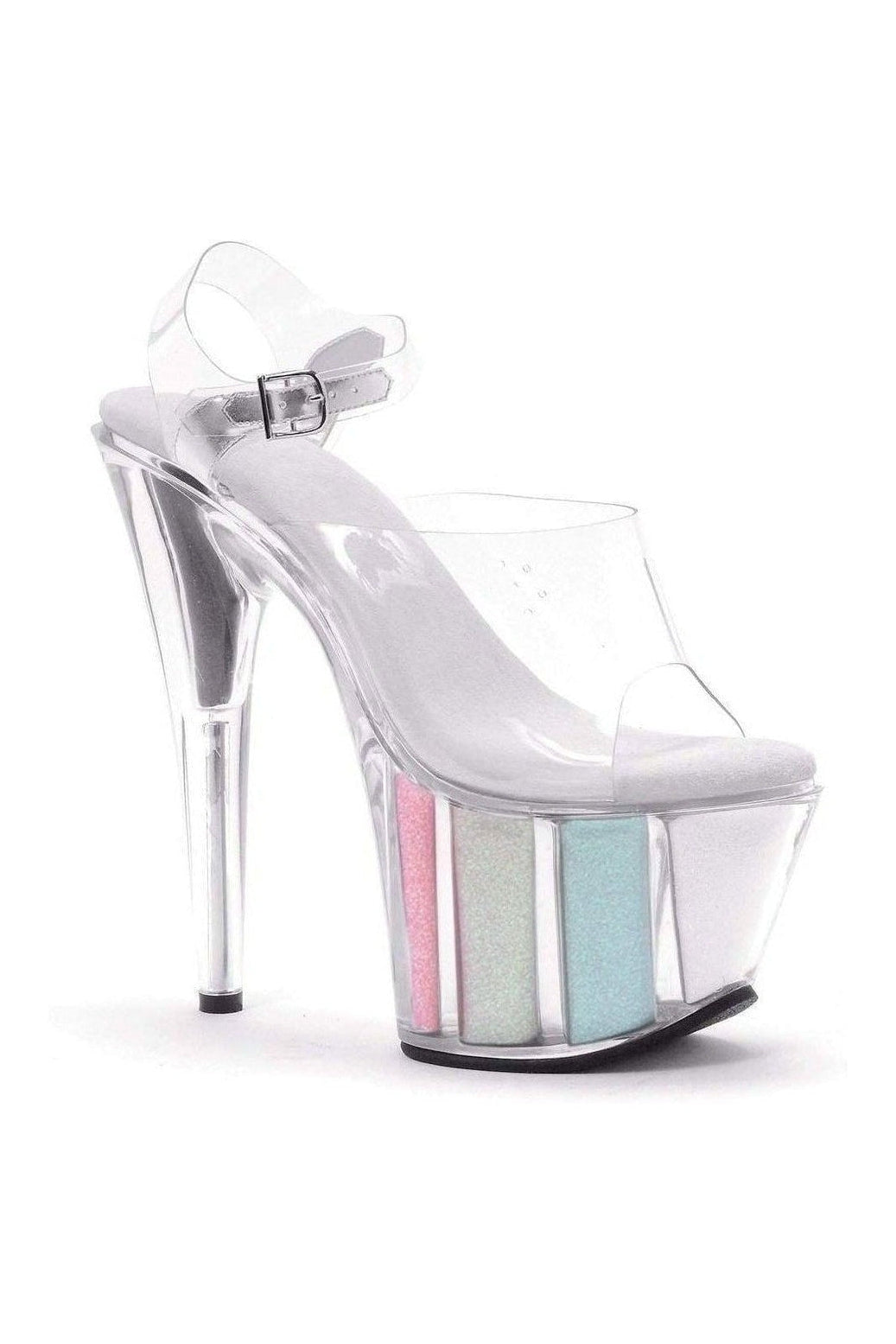 709-GLITTER Platform Sandal | Multi Patent-Ellie Shoes-SEXYSHOES.COM