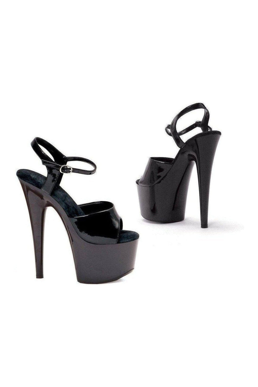 709-JULIET Platform Sandal | Black Patent-Ellie Shoes-SEXYSHOES.COM