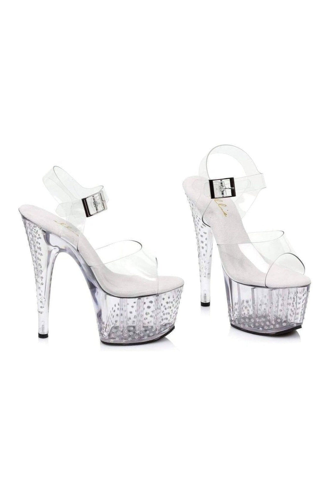 Ellie Shoes 709 OLLIE Platform Sandal in Clear Vinyl from SexyShoes.com