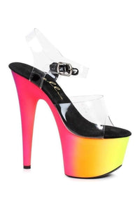 Ellie Shoes 709 RAINBOW Platform Sandal in Clear Vinyl from SexyShoes.com
