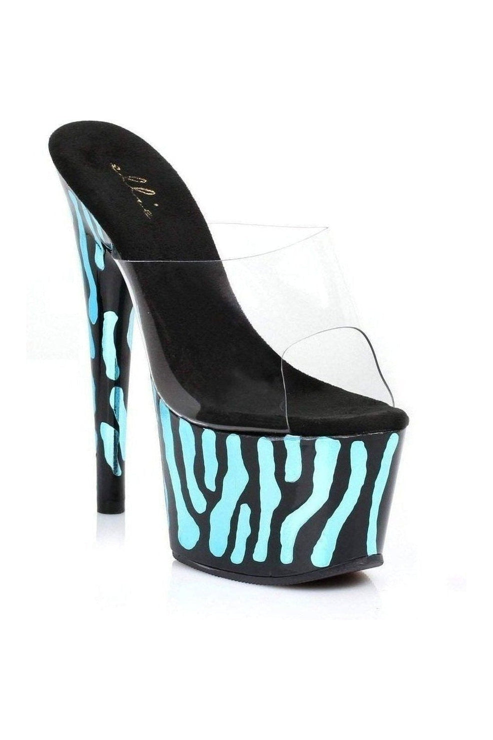 Ellie Shoes 709 RUGGED Platform Slide in Clear Vinyl from SexyShoes.com