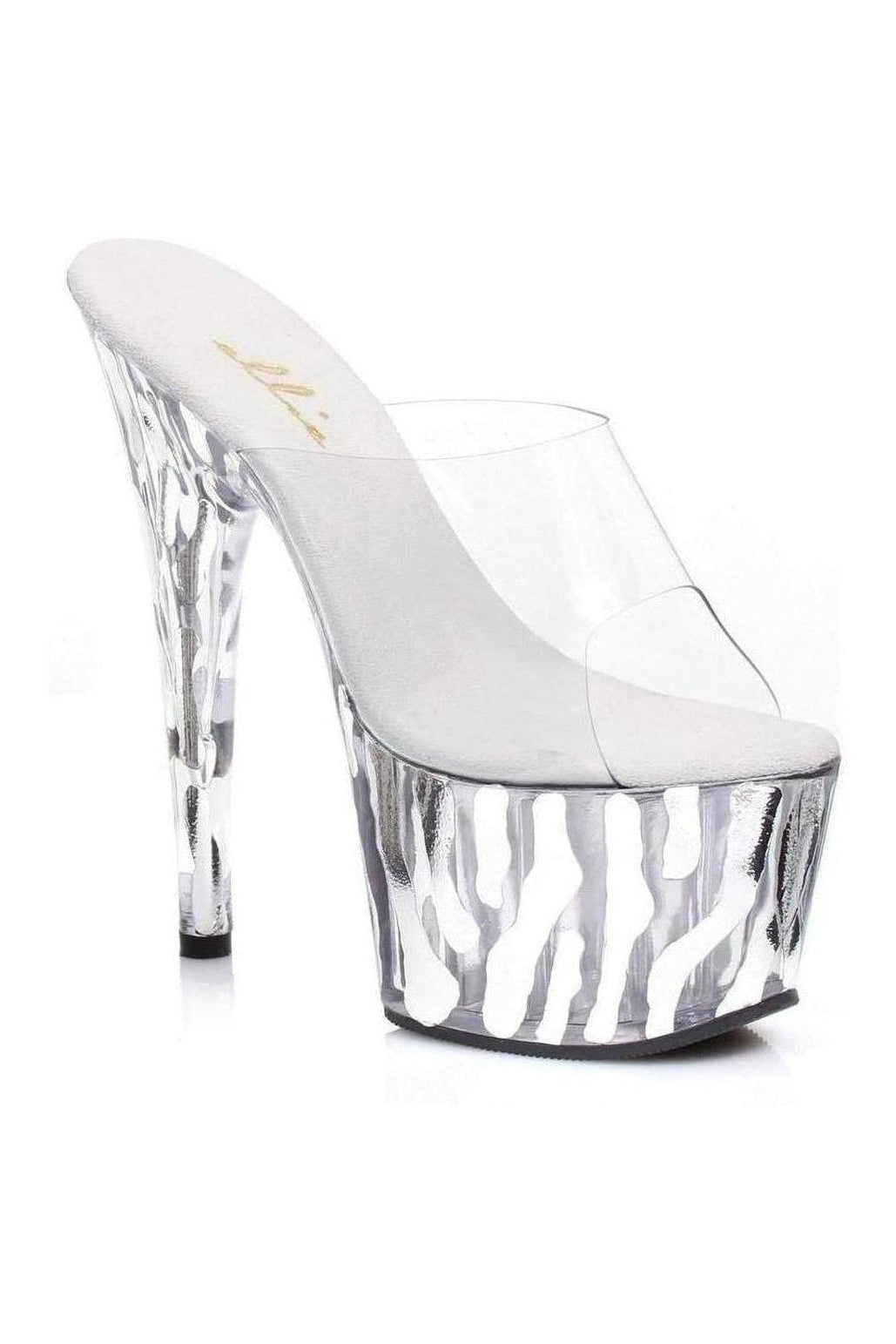 Ellie Shoes 709 RUGGED Platform Slide in White Patent from SexyShoes.com