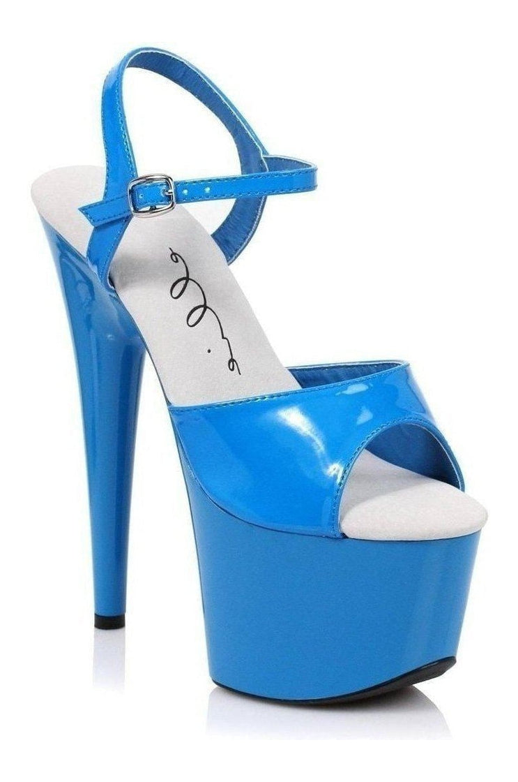 709-SOLARIS Platform Sandal | Blue Patent-Ellie Shoes-SEXYSHOES.COM