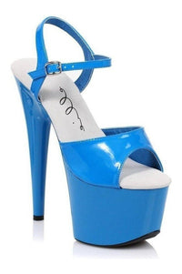 Ellie Shoes 709 SOLARIS Platform Sandal in Blue Patent from SexyShoes.com
