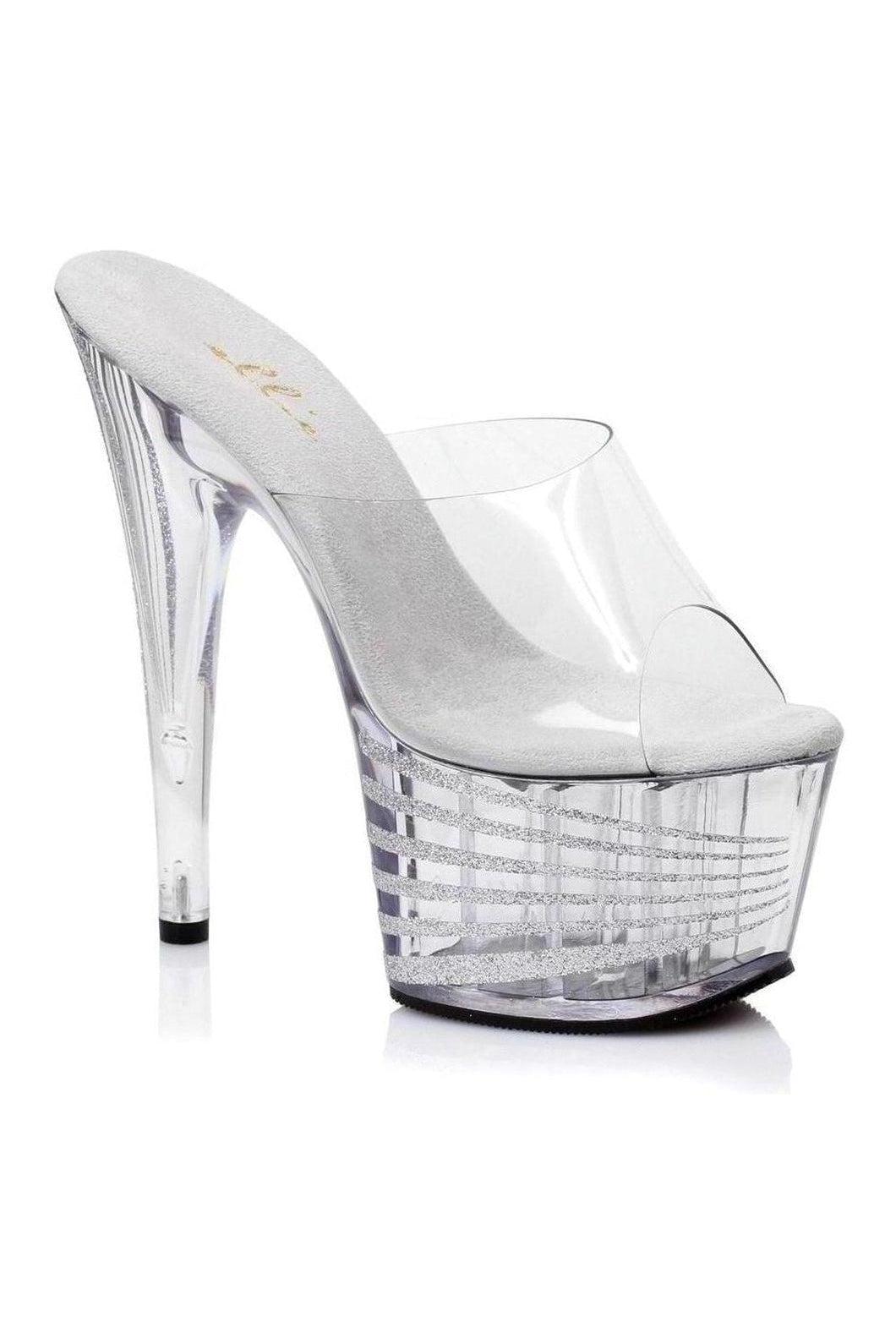 Ellie Shoes 709 SPACE Platform Slide in Clear Vinyl from SexyShoes.com