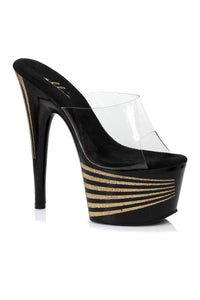 Ellie Shoes 709 SPACE Platform Slide in Clear Vinyl from SexyShoes.com