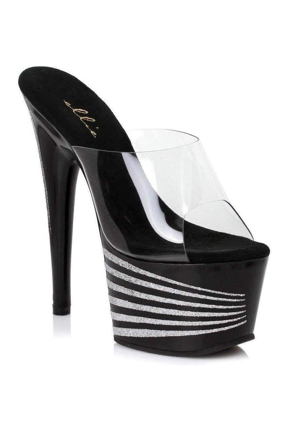 Ellie Shoes 709 SPACE Platform Slide in Clear Vinyl from SexyShoes.com