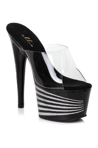 Ellie Shoes 709 SPACE Platform Slide in Clear Vinyl from SexyShoes.com