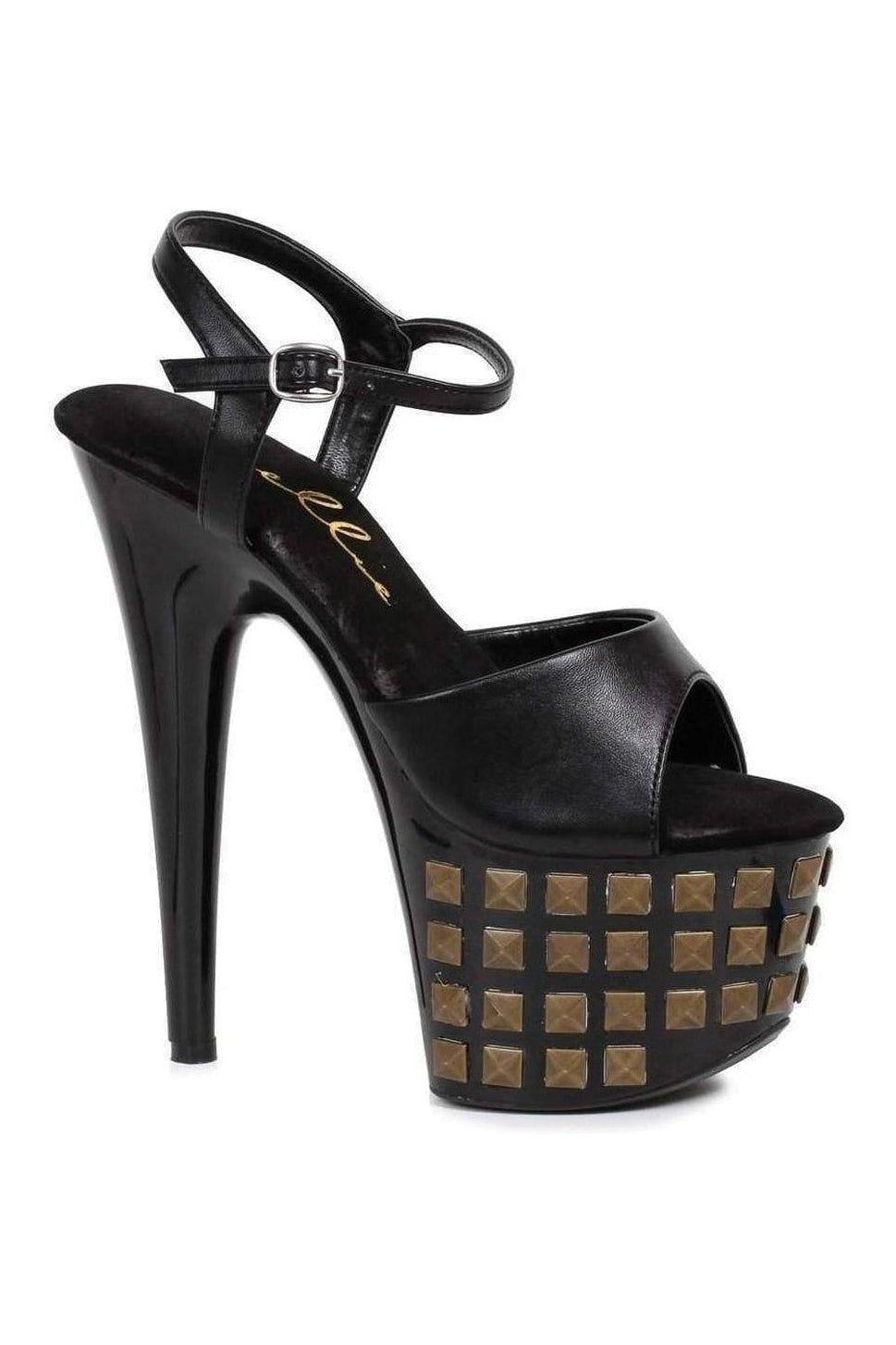 Ellie Shoes 709 STUD Platform Sandal in Clear Vinyl from SexyShoes.com