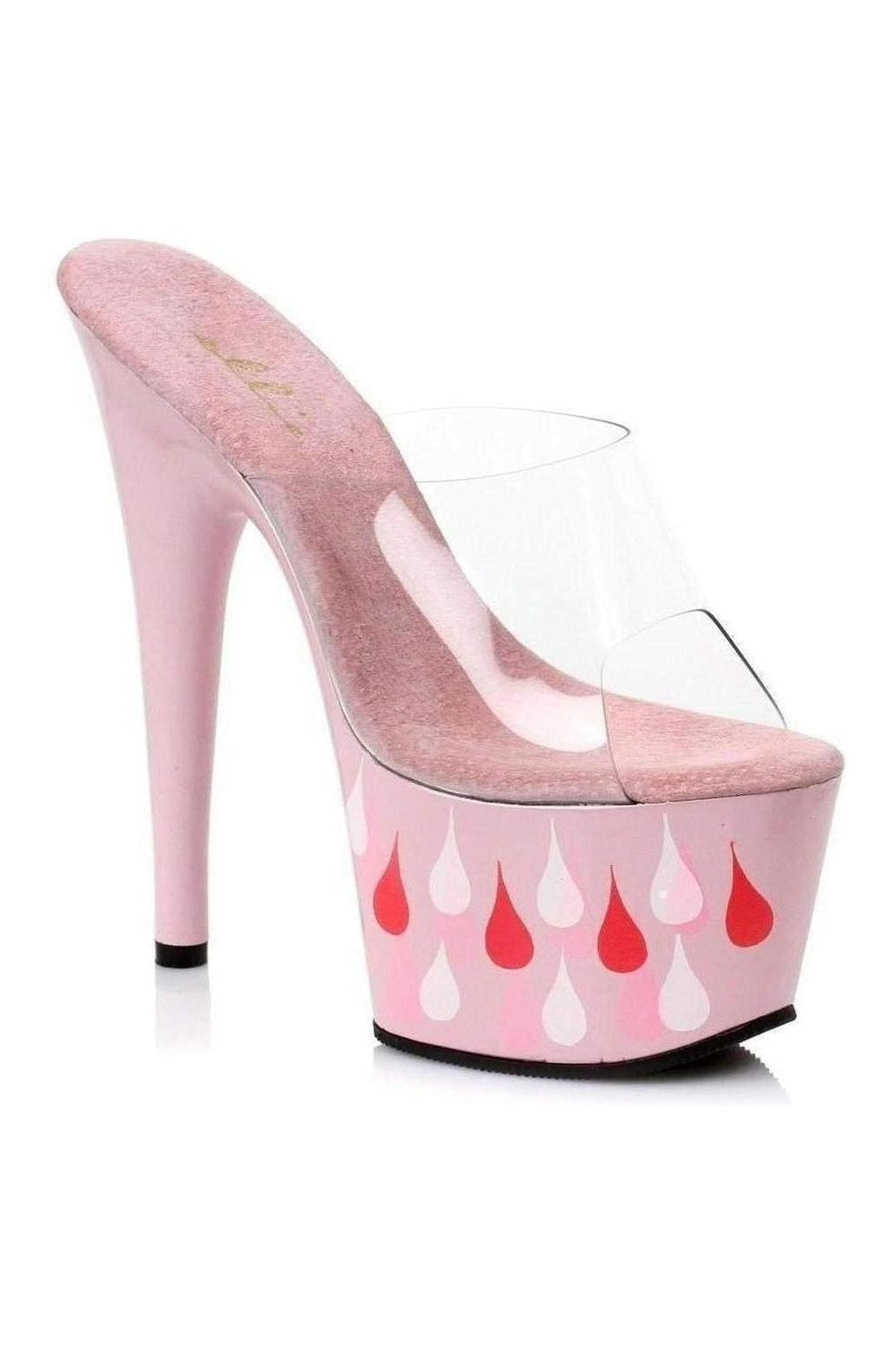 709-TEARDROP Platform Slide | Clear Vinyl-Ellie Shoes-SEXYSHOES.COM