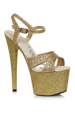 709-VICKY Sandal | Gold Faux Leather