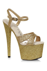 Ellie Shoes 709 VICKY Sandal in Gold Faux Leather from SexyShoes.com