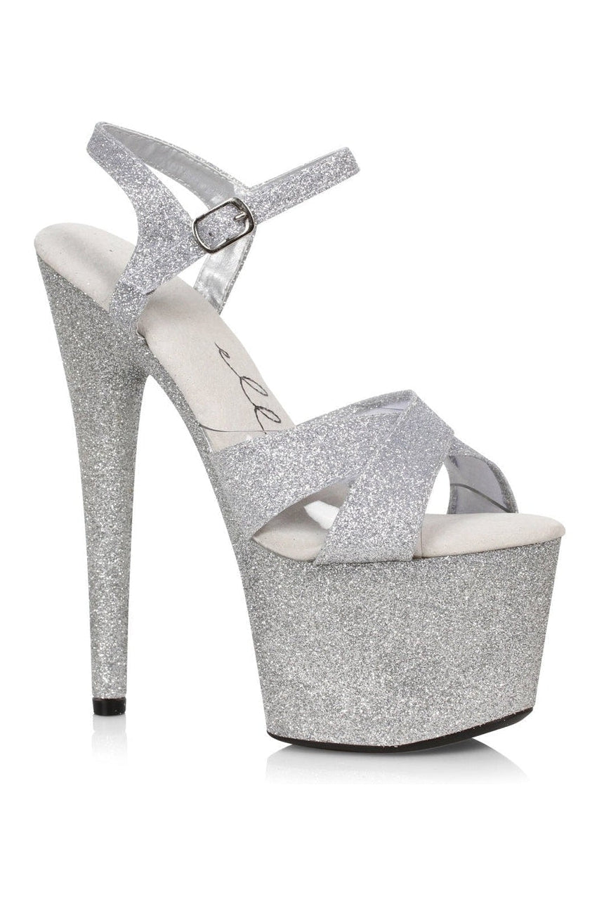 Ellie Shoes 709 VICKY Sandal in Silver Faux Leather from SexyShoes.com