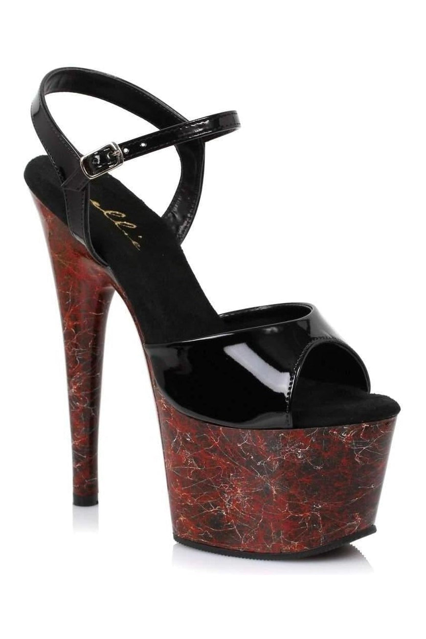 709-WIDOW Platform Sandal | RED Patent-Ellie Shoes-SEXYSHOES.COM