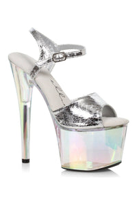 Ellie Shoes 709 ZABRINA Sandal in Silver Faux Leather from SexyShoes.com