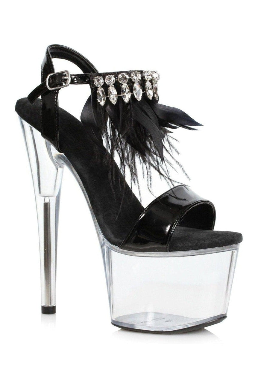 Ellie Shoes 709 ZAHRA Stripper Sandal in Black Rhinestones from SexyShoes.com