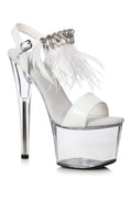 709-ZAHRA Stripper Sandal | White Rhinestones