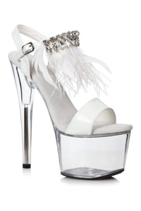 Ellie Shoes 709 ZAHRA Stripper Sandal in White Rhinestones from SexyShoes.com