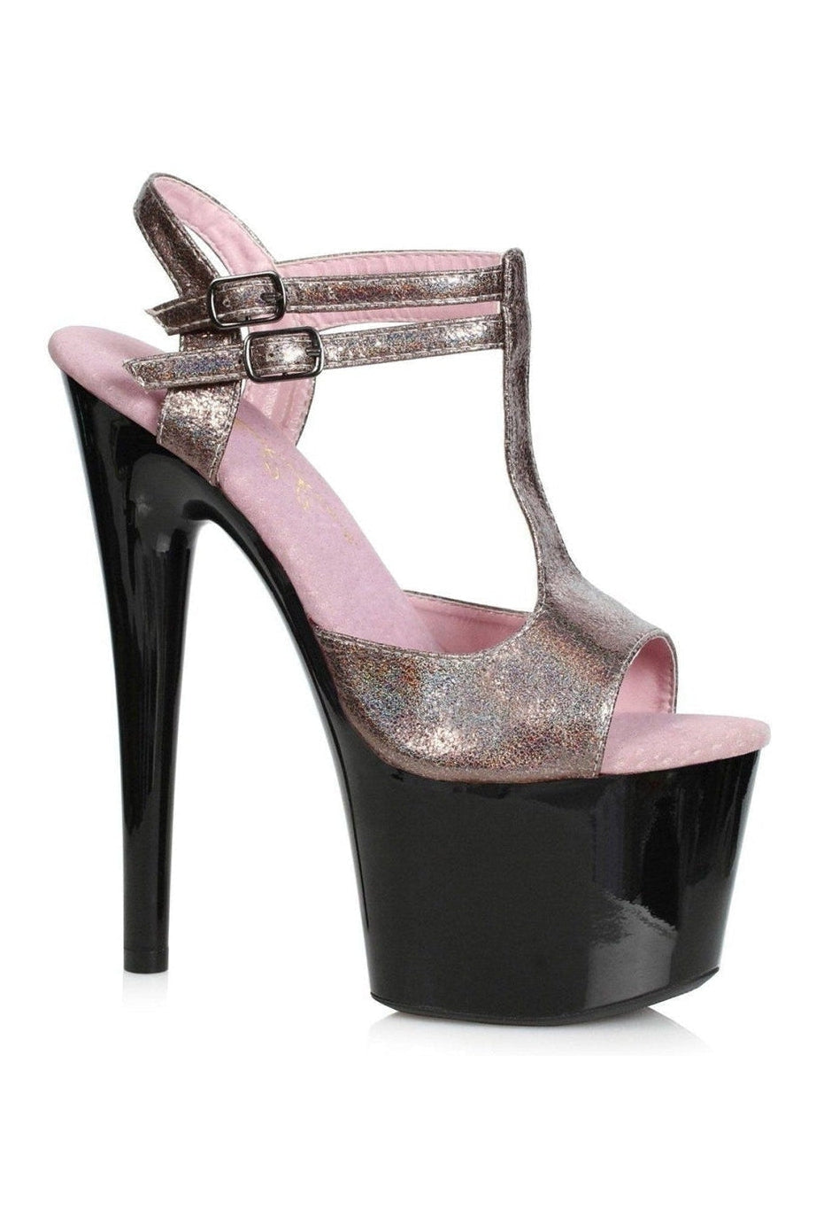 Ellie Shoes 709 ZAYA Stripper Sandal in Grey Glitter from SexyShoes.com