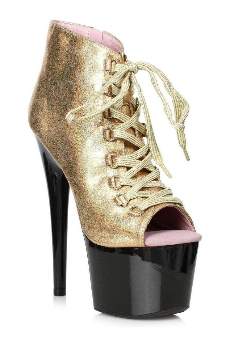 Ellie Shoes 709 ZAYLEE Stripper Bootie in Gold Glitter from SexyShoes.com